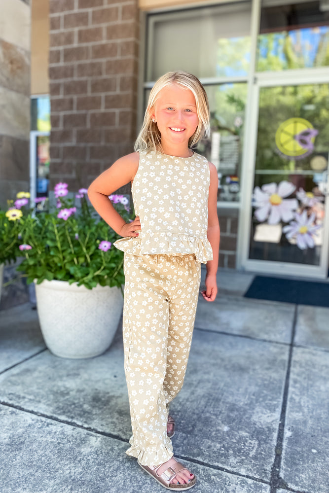 Girls Daisy Pants - Lilac&Lemon
