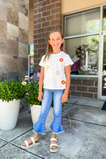 Girls Floral Patched Tee - Lilac&Lemon