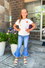 Girls Floral Patched Tee - Lilac&Lemon