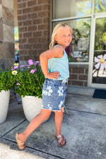Girls Daisy Denim Shorts - Lilac&Lemon