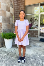 Girls Lilac Textured Dress - Lilac&Lemon