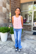 Girls Frill Flare Jeans - Lilac&Lemon