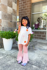 Girls Floral Patched Tee - Lilac&Lemon