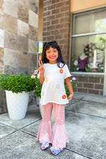 Girls Floral Patched Tee - Lilac&Lemon