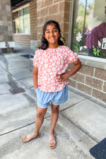 Girls Pink Daisy Tee - Lilac&Lemon