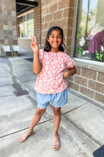 Girls Pink Daisy Tee - Lilac&Lemon