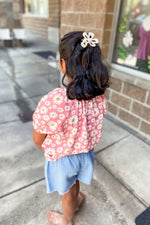 Girls Pink Daisy Tee - Lilac&Lemon
