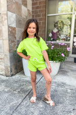 Lime Green Summer Waffle Toddler Top & Bottom Set - Lilac&Lemon