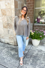 Willow Waffle Knit Pullover Grey Mint - Lilac&Lemon