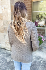 Willow Waffle Knit Pullover Grey Mint - Lilac&Lemon