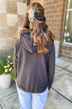 Portia Curved Hem Hoodie Charcoal - Lilac&Lemon