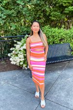 Lili Stripe Cutout Midi Dress
