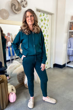 Hana Oversized Boyfriend Fit Fleece Zip Up Hunter Green