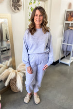 Ana Grey Fleece Jogger with Elastic Waistband