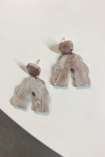 Marbled Groovy Arch Drop Earrings - Lilac&Lemon
