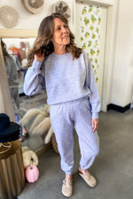 Ana Grey Fleece Jogger with Elastic Waistband