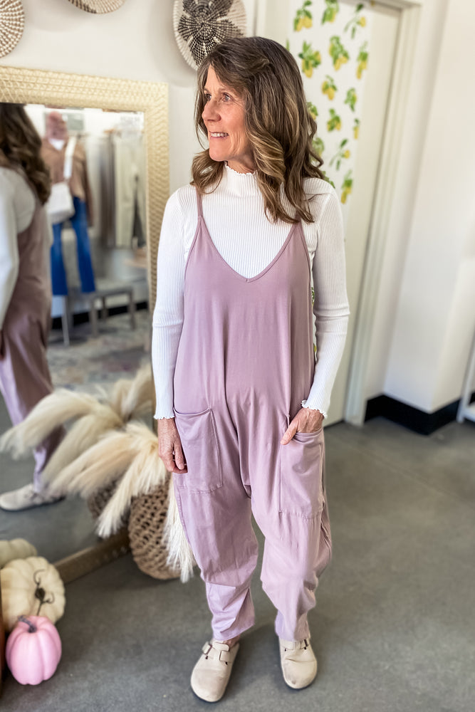 Aurora Oversized Knit Jumpsuit Mauve