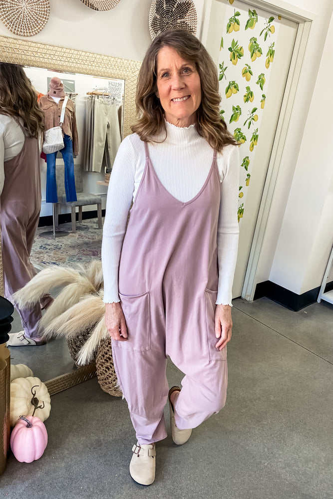 Aurora Oversized Knit Jumpsuit Mauve