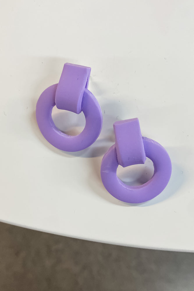 Simply Saige Lilac Stud Hoop Earrings - Lilac&Lemon