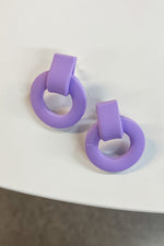 Simply Saige Lilac Stud Hoop Earrings - Lilac&Lemon