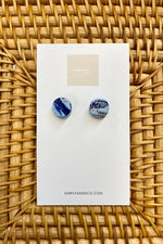 Simply Saige Blue Marbled Stud Earrings - Lilac&Lemon