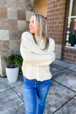 Molly Ribbed High Neck Sweater Cream