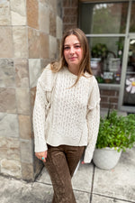 Rory Cable Knit Sweater Cream - Lilac&Lemon