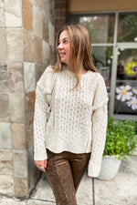 Rory Cable Knit Sweater Cream - Lilac&Lemon