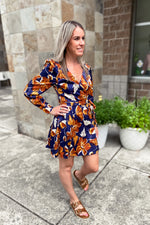 Stasia Blue Floral Wrap Dress - Lilac&Lemon