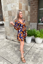 Stasia Blue Floral Wrap Dress - Lilac&Lemon
