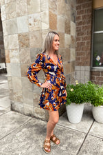 Stasia Blue Floral Wrap Dress - Lilac&Lemon