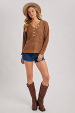 Thermal Henely Sweater Top