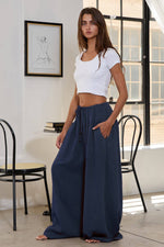 Wide Leg Cotton Gauze Pants