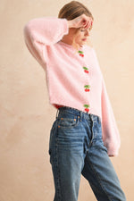 Cherry Button Front Cardigan