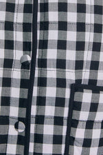 Drop Shoulder High Collared Quilt Vest Black and White