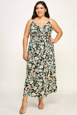 Plus Size Floral Wrap Maxi Dress