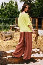 Wide Leg Cotton Gauze Pants