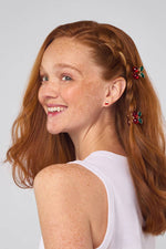 Mini Rhinestone Claw Clips 2pc Set - Cherry