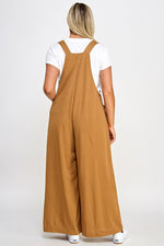 Plus Pleated Overalls Caramel