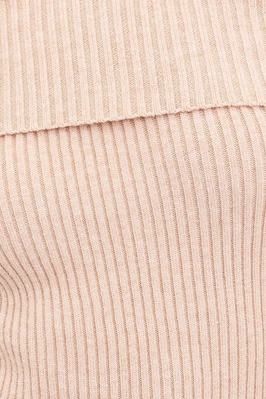 Ballon Sleeve Off Shoulder Sweater Dress Sage