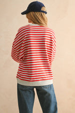 Striped Knit Long Sleeve Pullover