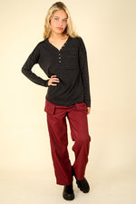 Comfy Knit Long Sleeve Top Black