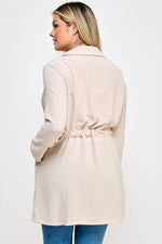 Plus Size Trench Jacket W/Tie
