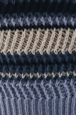 Long Sleeve Crewneck Stripe Sweater Blue