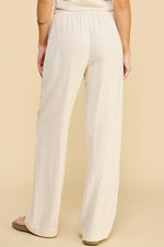 Elastic Waist Linen Blend Pant Oatmeal