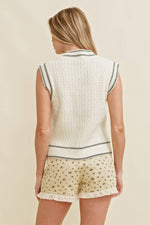 Sweater Vest Top Cream