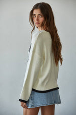 Knit Sweater Cotton Crew Neck Long Sleeve Pullover