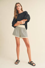 Striped Knit Cozy Shorts