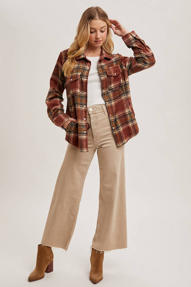 Button Down Plaid Shacket