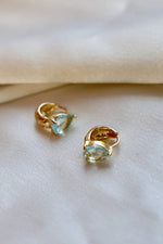 Crystal Teardrop Huggies Aquamarine